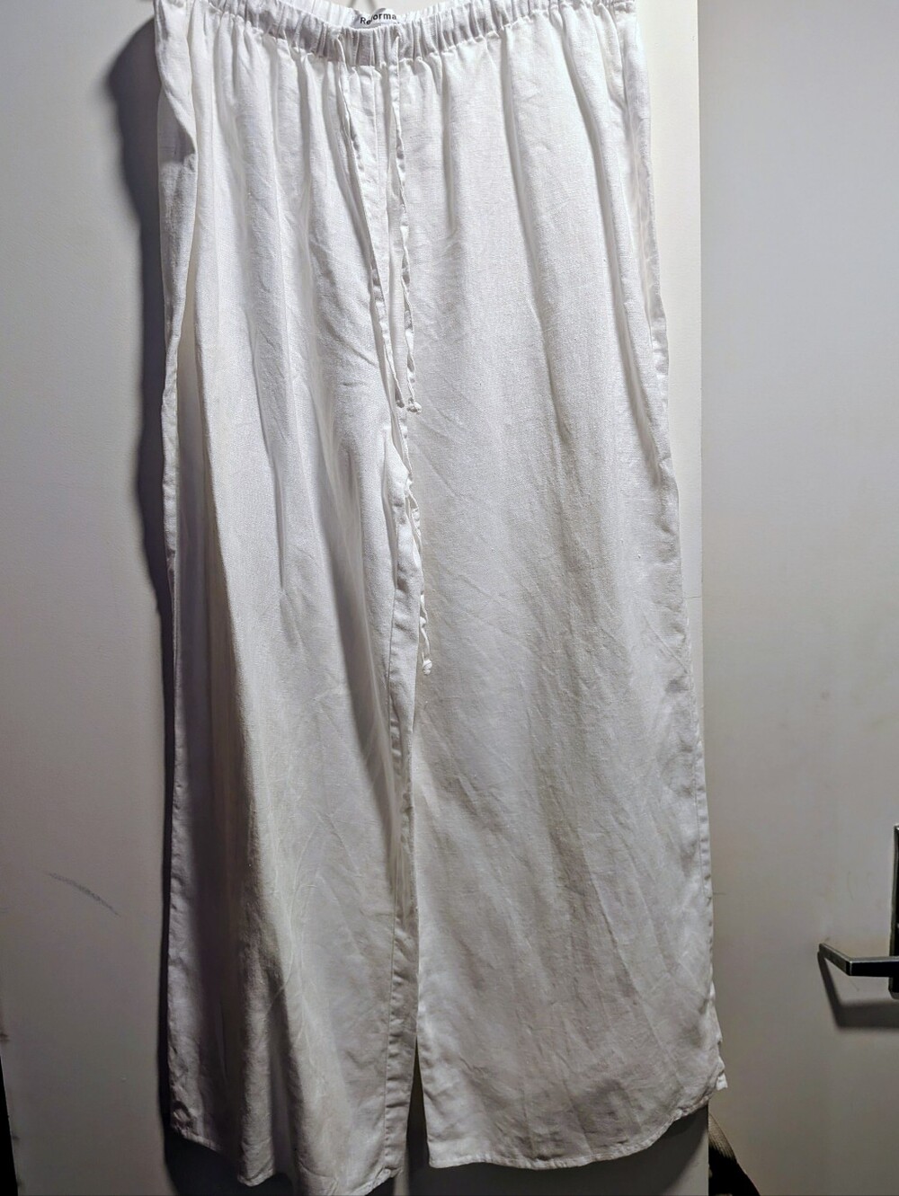 Reformation Olina Linen Pant - White - Picture 2 of 10